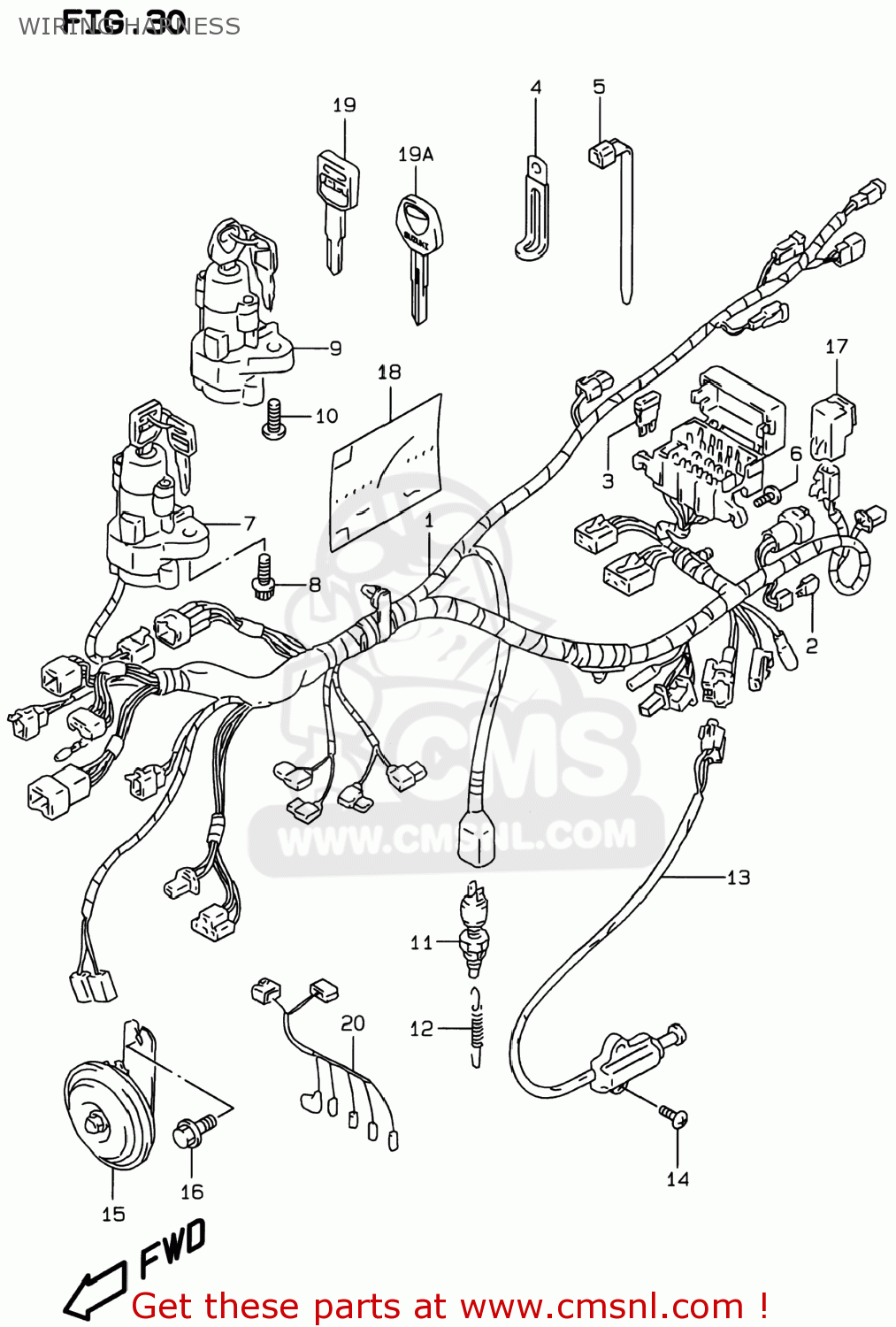 WIRING HARNESS GSF600S BANDIT 1996 (T) USA (E03)