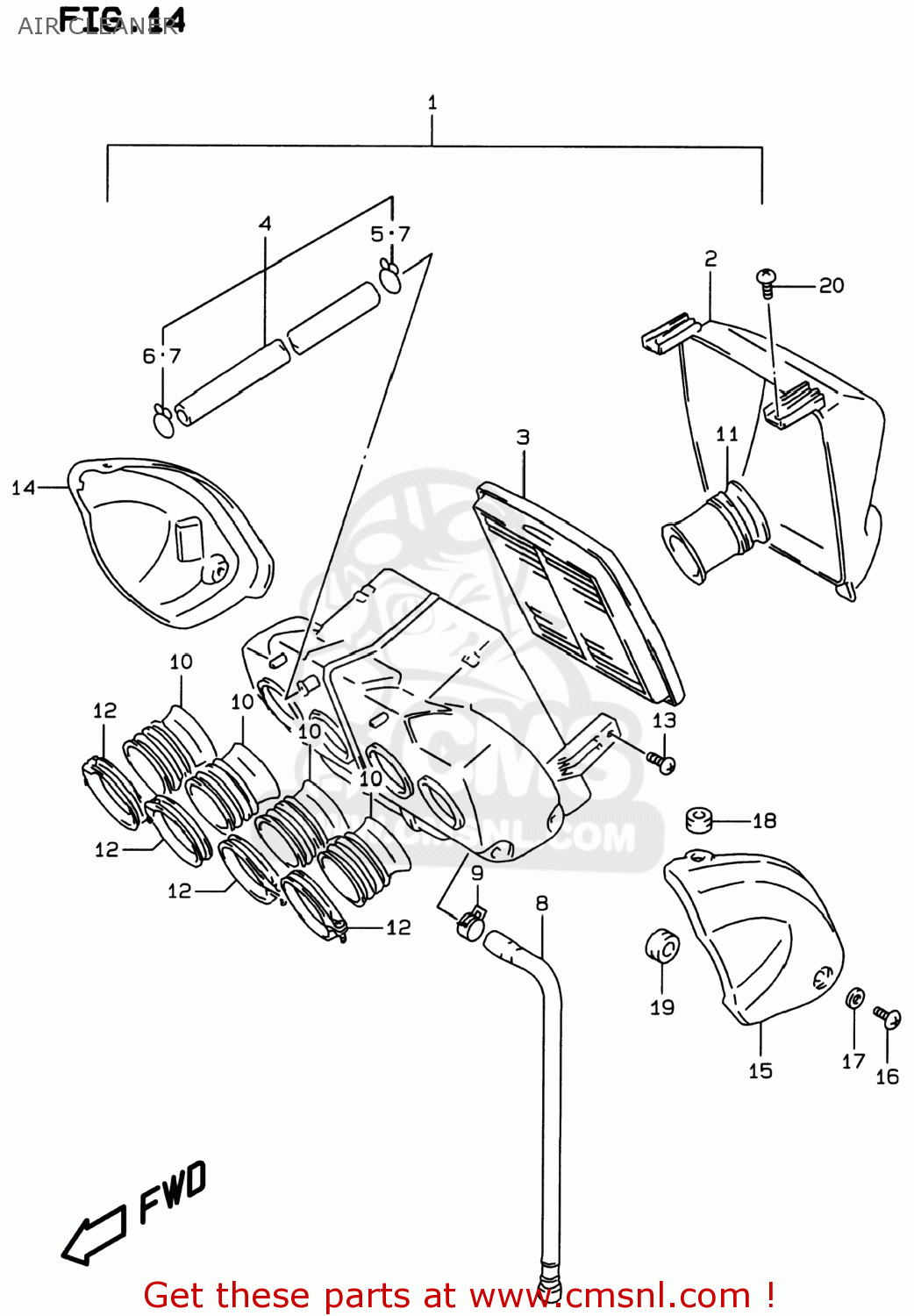 AIR CLEANER GSF600S BANDIT 1997 (V) USA (E03)