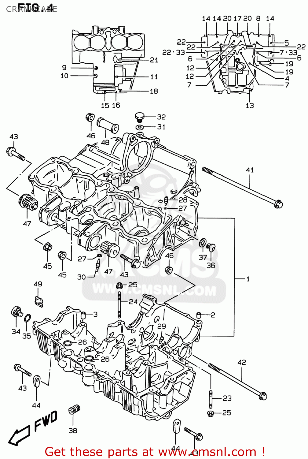 CRANKCASE GSF600S BANDIT 1997 (V) USA (E03)