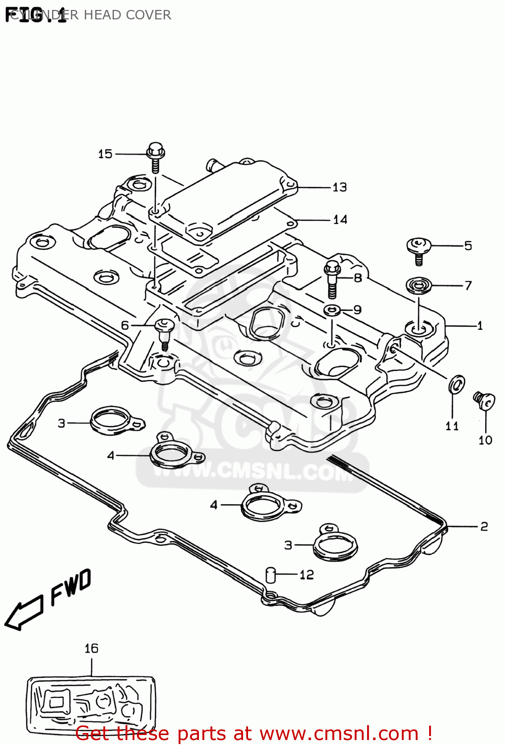 CYLINDER HEAD COVER GSF600S BANDIT 1997 (V) USA (E03)