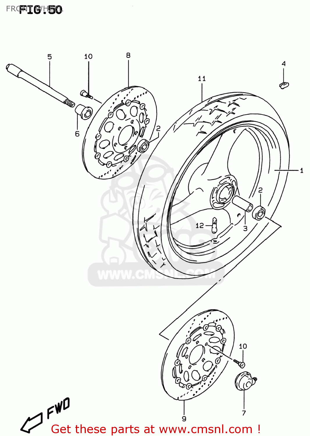 FRONT WHEEL GSF600S BANDIT 1997 (V) USA (E03)