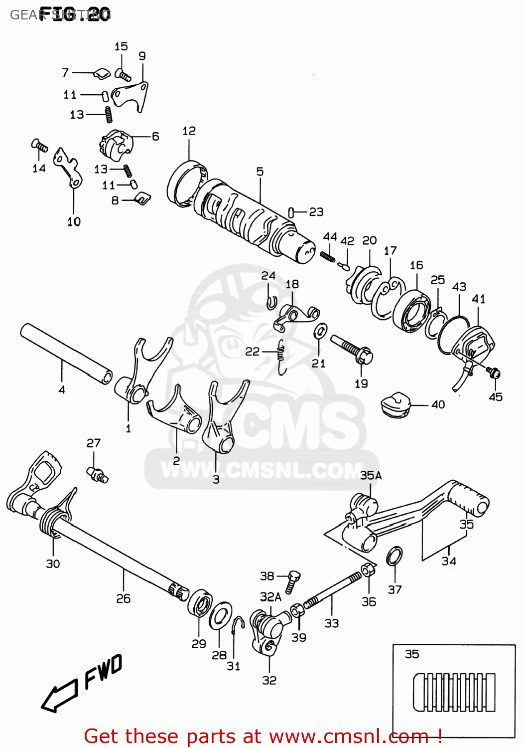 GEAR SHITING GSF600S BANDIT 1997 (V) USA (E03)
