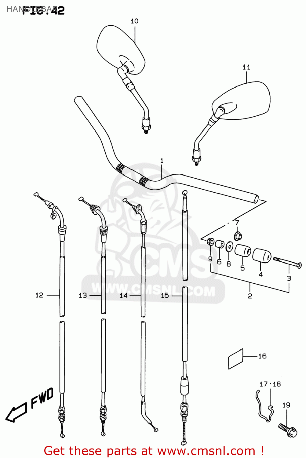 HANDLEBAR GSF600S BANDIT 1997 (V) USA (E03)