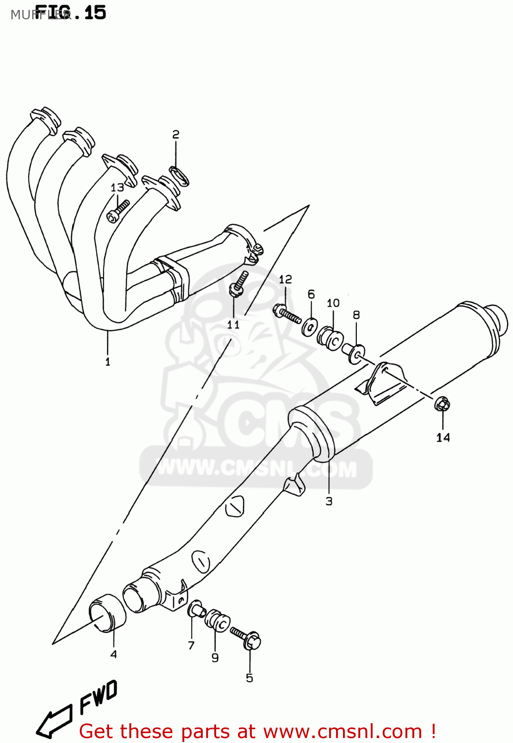 MUFFLER GSF600S BANDIT 1997 (V) USA (E03)