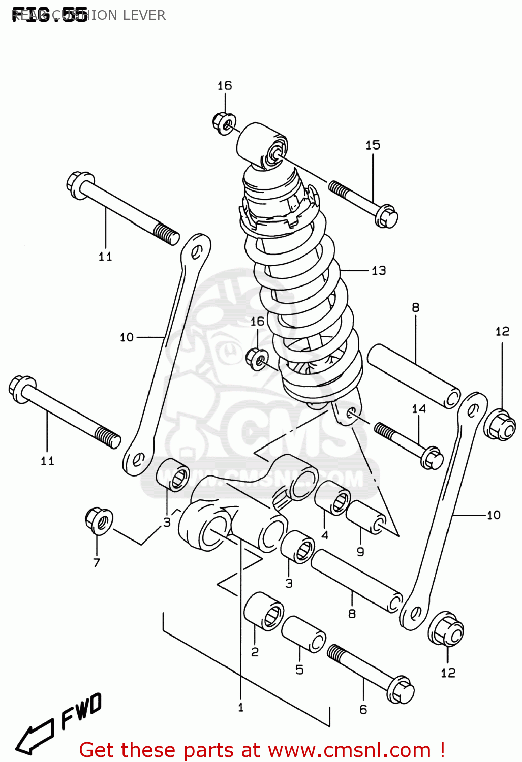 REAR CUSHION LEVER GSF600S BANDIT 1997 (V) USA (E03)