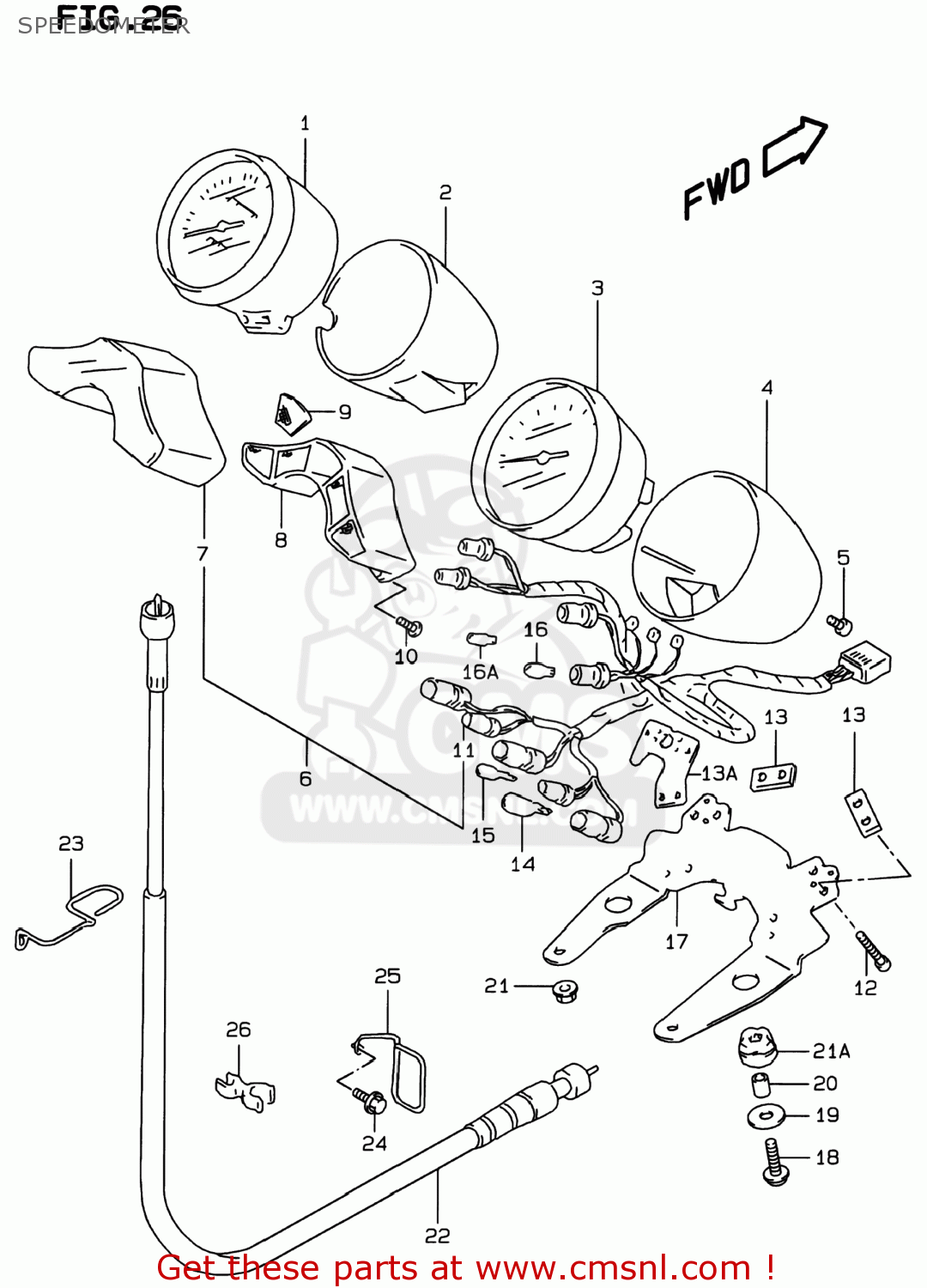 SPEEDOMETER GSF600S BANDIT 1997 (V) USA (E03)