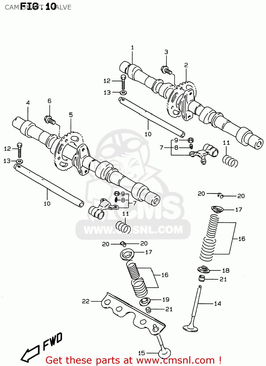 CAM SHAFT - VALVE GSF600S BANDIT 1998 (W) USA (E03)