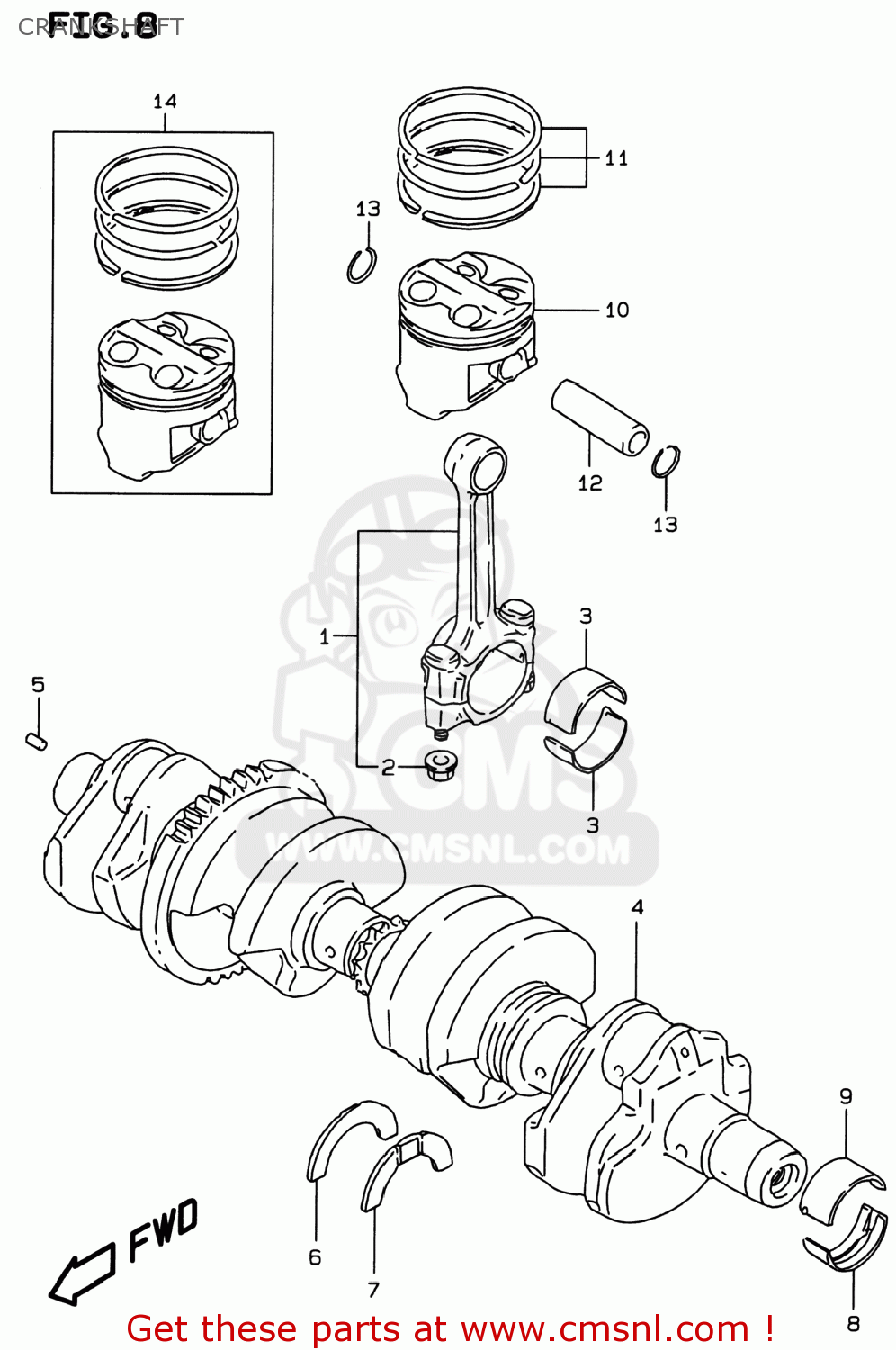 CRANKSHAFT GSF600S BANDIT 1998 (W) USA (E03)