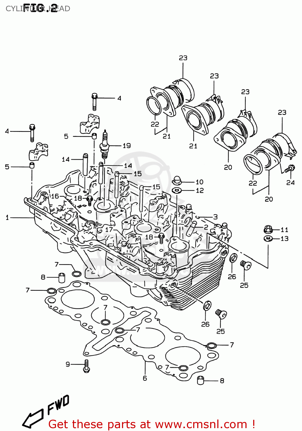 CYLINDER HEAD GSF600S BANDIT 1998 (W) USA (E03)