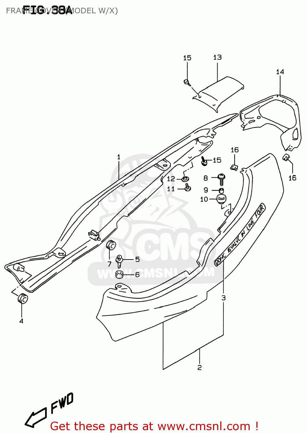FRAME COVER (MODEL W/X) GSF600S BANDIT 1998 (W) USA (E03)