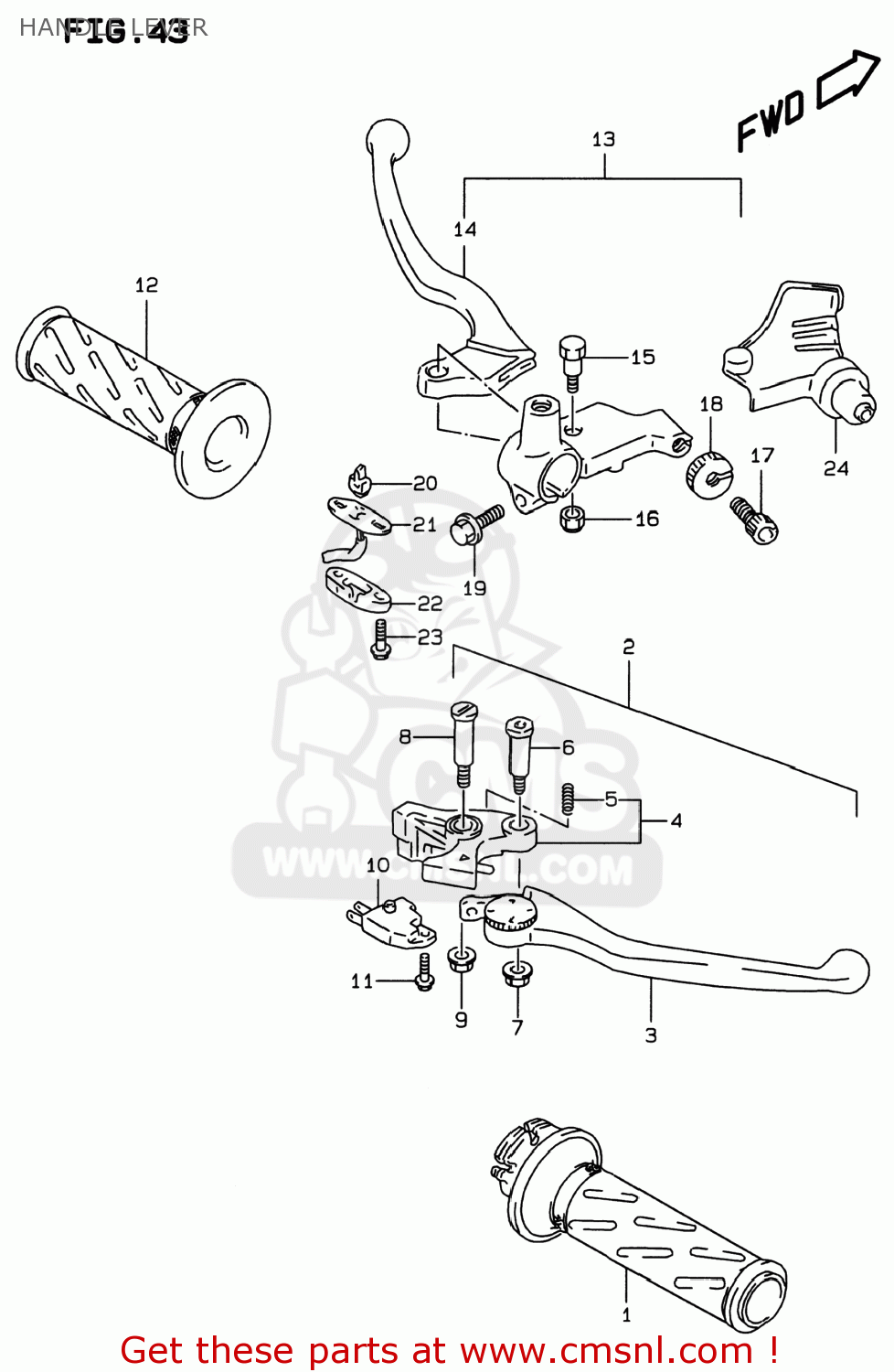 HANDLE LEVER GSF600S BANDIT 1998 (W) USA (E03)