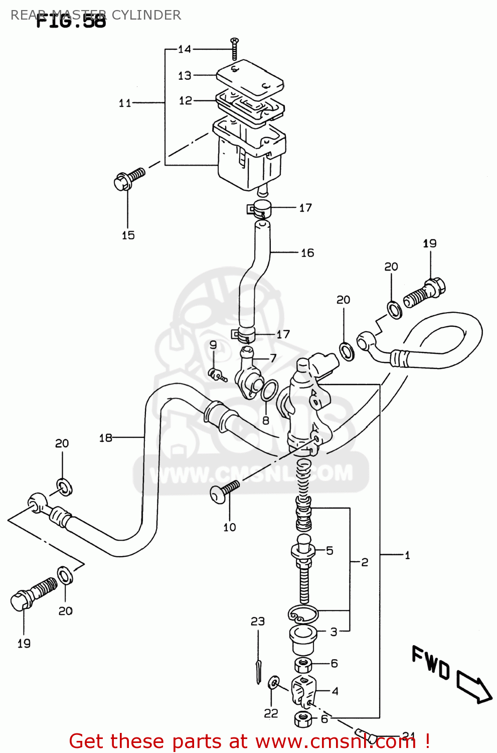 REAR MASTER CYLINDER GSF600S BANDIT 1998 (W) USA (E03)