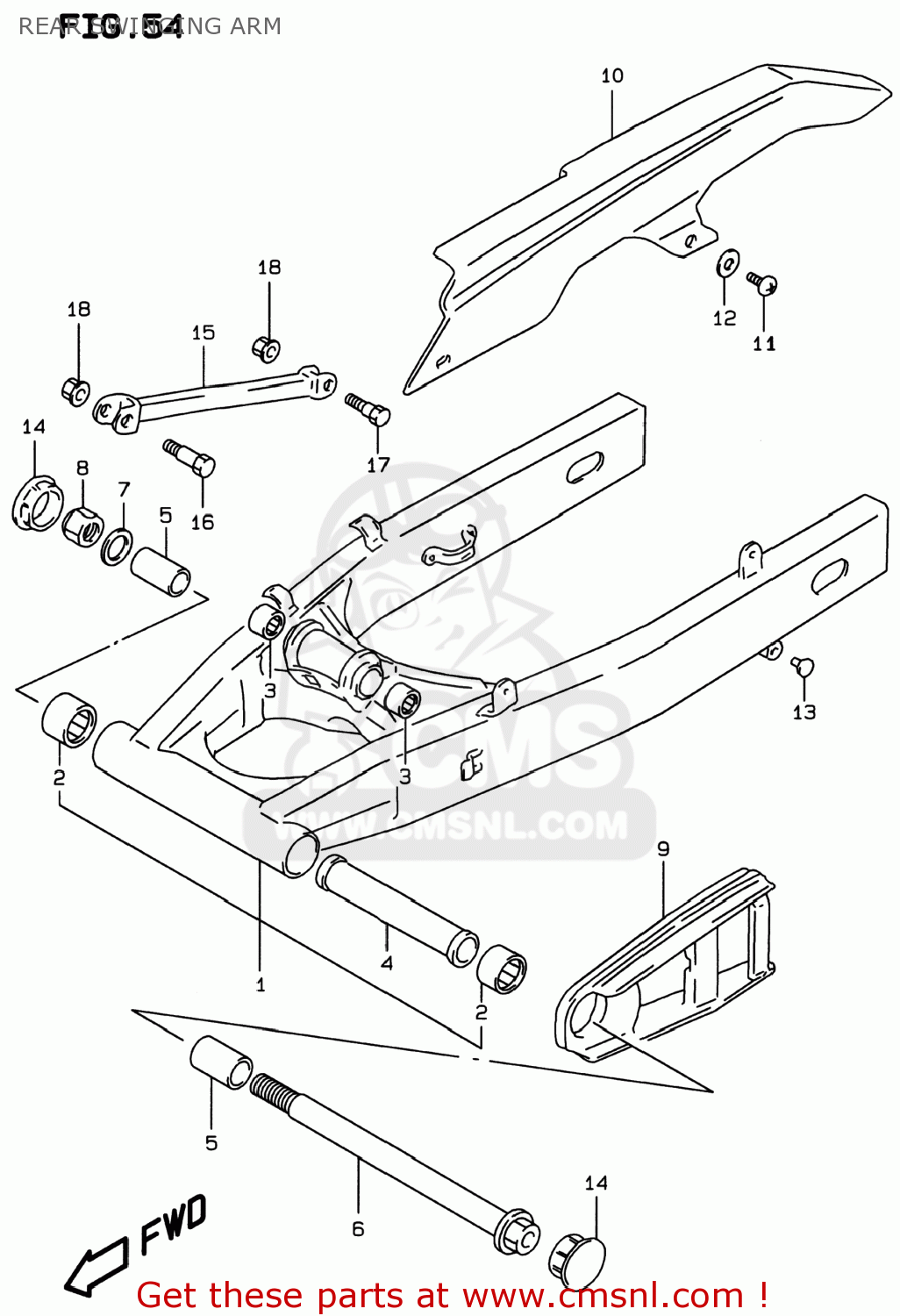 REAR SWINGING ARM GSF600S BANDIT 1998 (W) USA (E03)