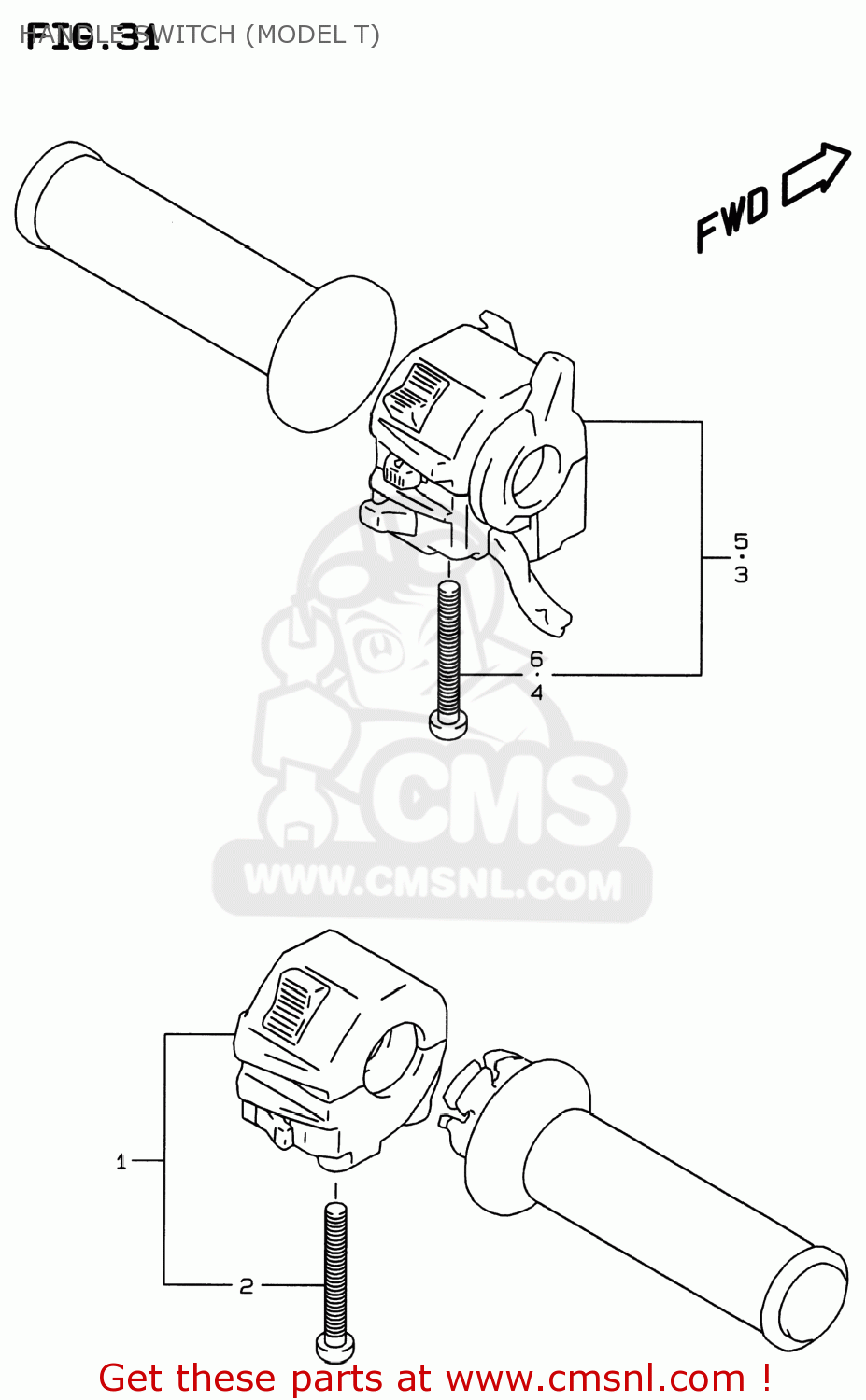 HANDLE SWITCH (MODEL T) GSF600S BANDIT 1999 (X) USA (E03)
