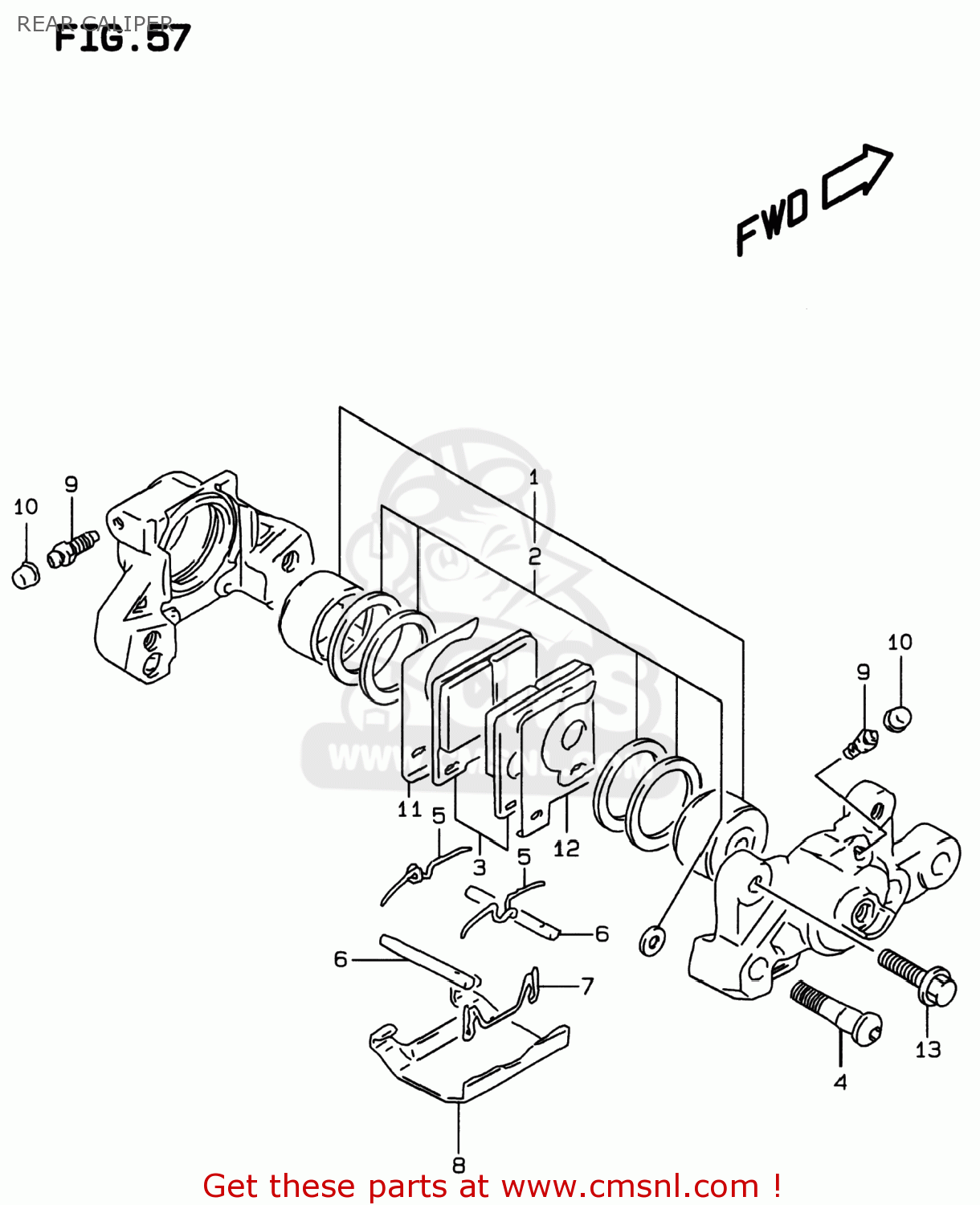 REAR CALIPER GSF600S BANDIT 1999 (X) USA (E03)