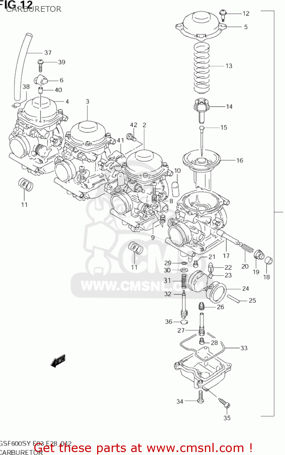 Suzuki GSF600S BANDIT 2000 (Y) USA (E03) CARBURETOR - buy original