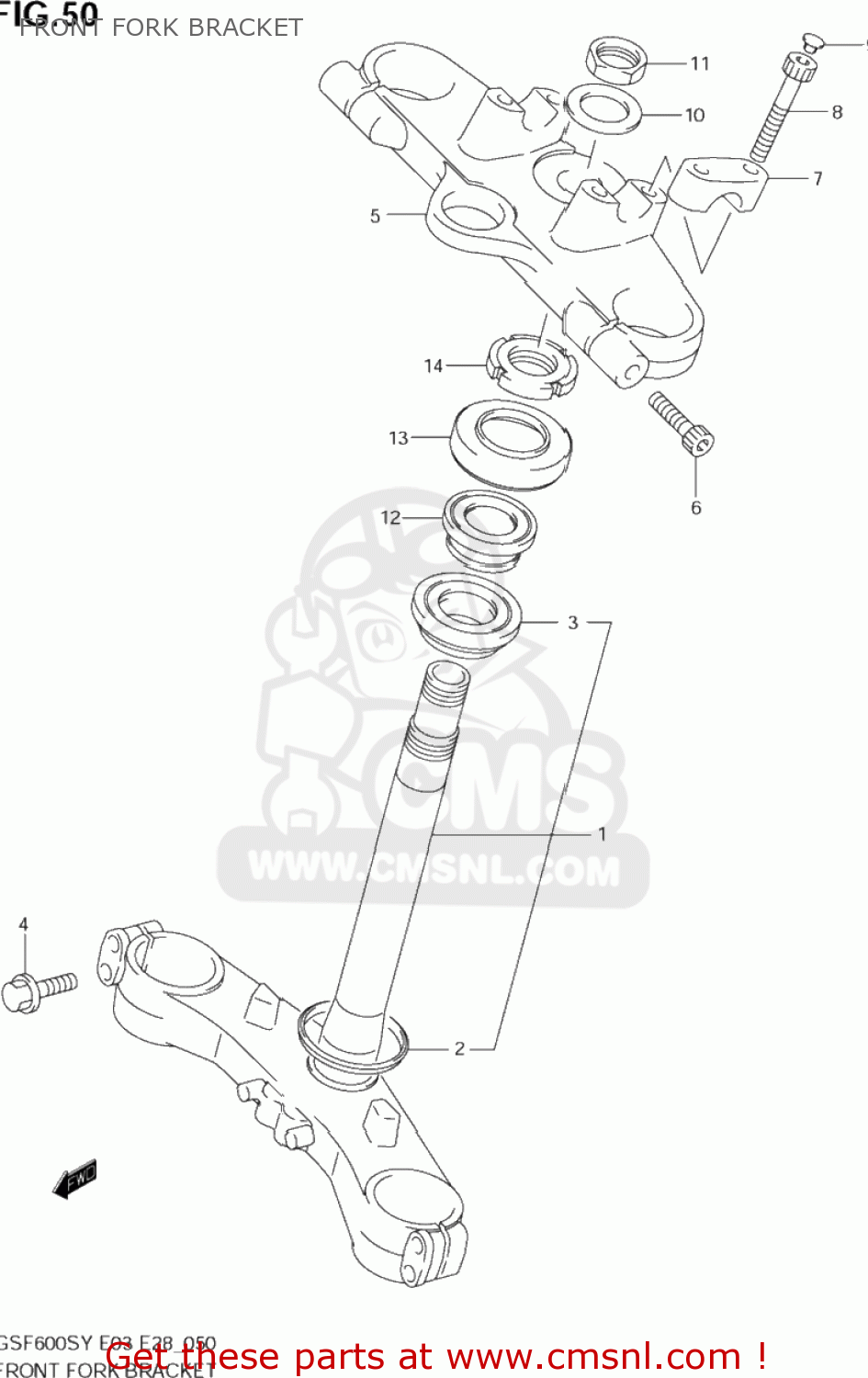 FRONT FORK BRACKET GSF600S BANDIT 2000 (Y) USA (E03)