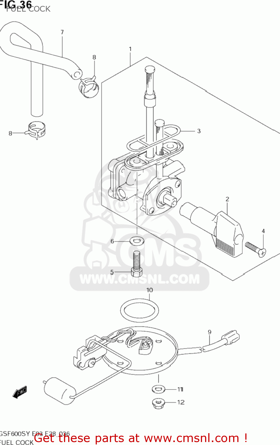 FUEL COCK GSF600S BANDIT 2000 (Y) USA (E03)