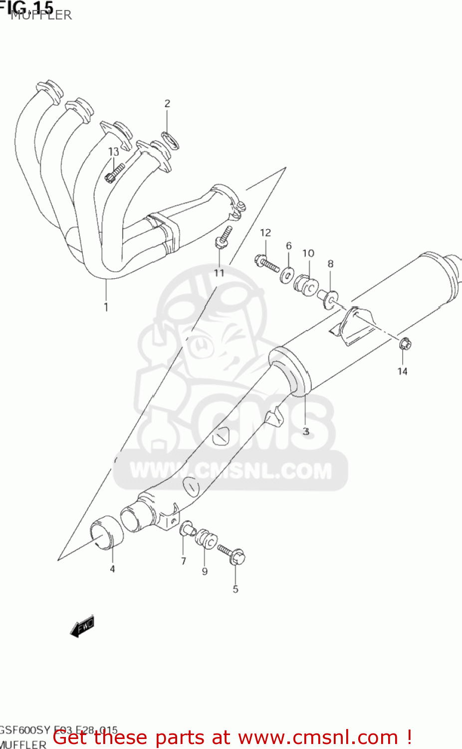 MUFFLER GSF600S BANDIT 2000 (Y) USA (E03)