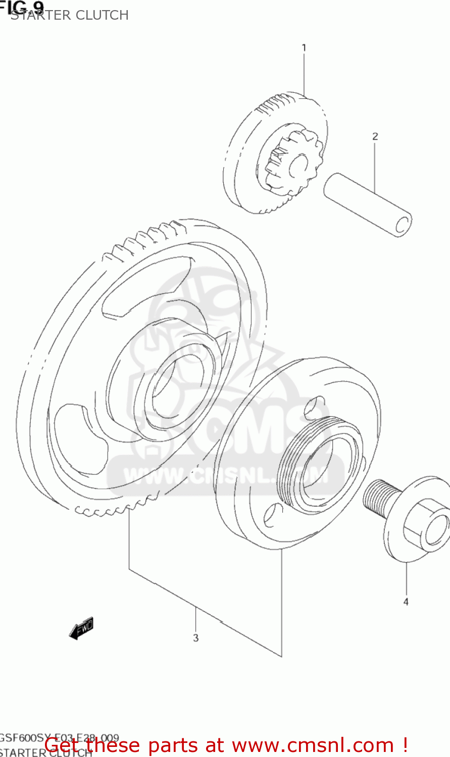 STARTER CLUTCH GSF600S BANDIT 2000 (Y) USA (E03)