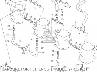 CARBURETOR FITTINGS (MODEL Y/K1/K2) - GSF600S BANDIT 2000 (Y) USA (E03)