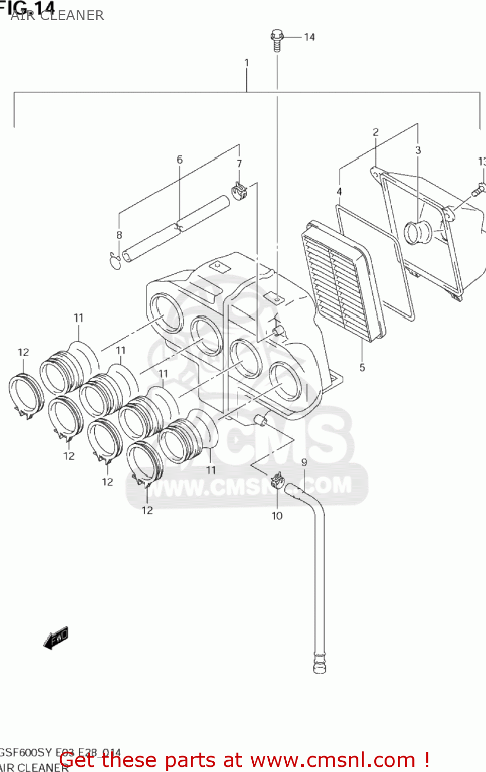 AIR CLEANER GSF600S BANDIT 2002 (K2) USA (E03)