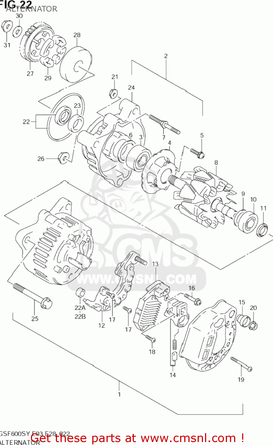 ALTERNATOR GSF600S BANDIT 2002 (K2) USA (E03)