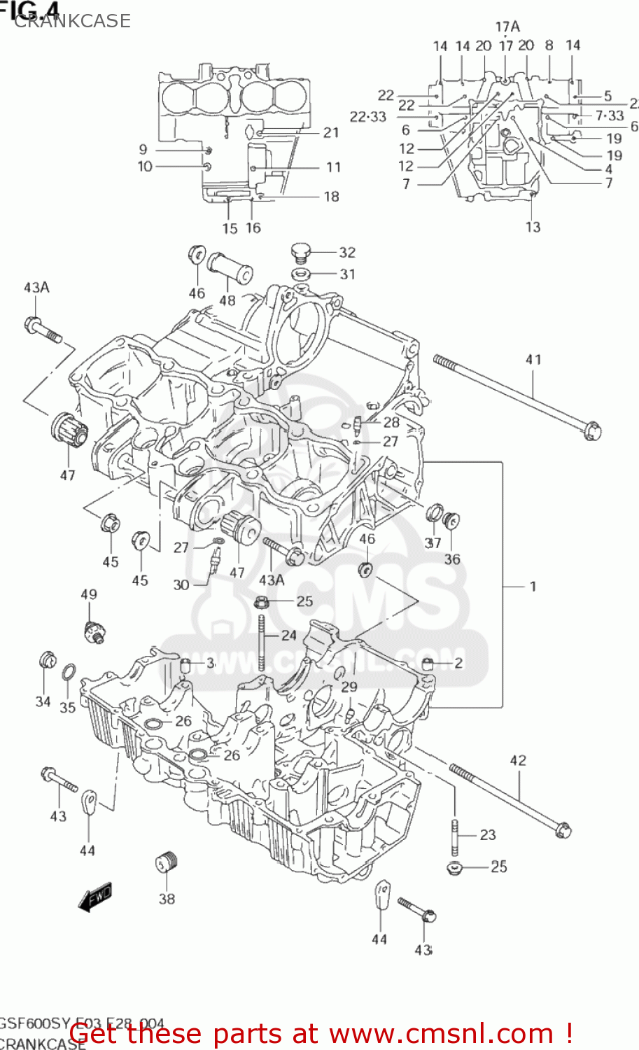 CRANKCASE GSF600S BANDIT 2002 (K2) USA (E03)