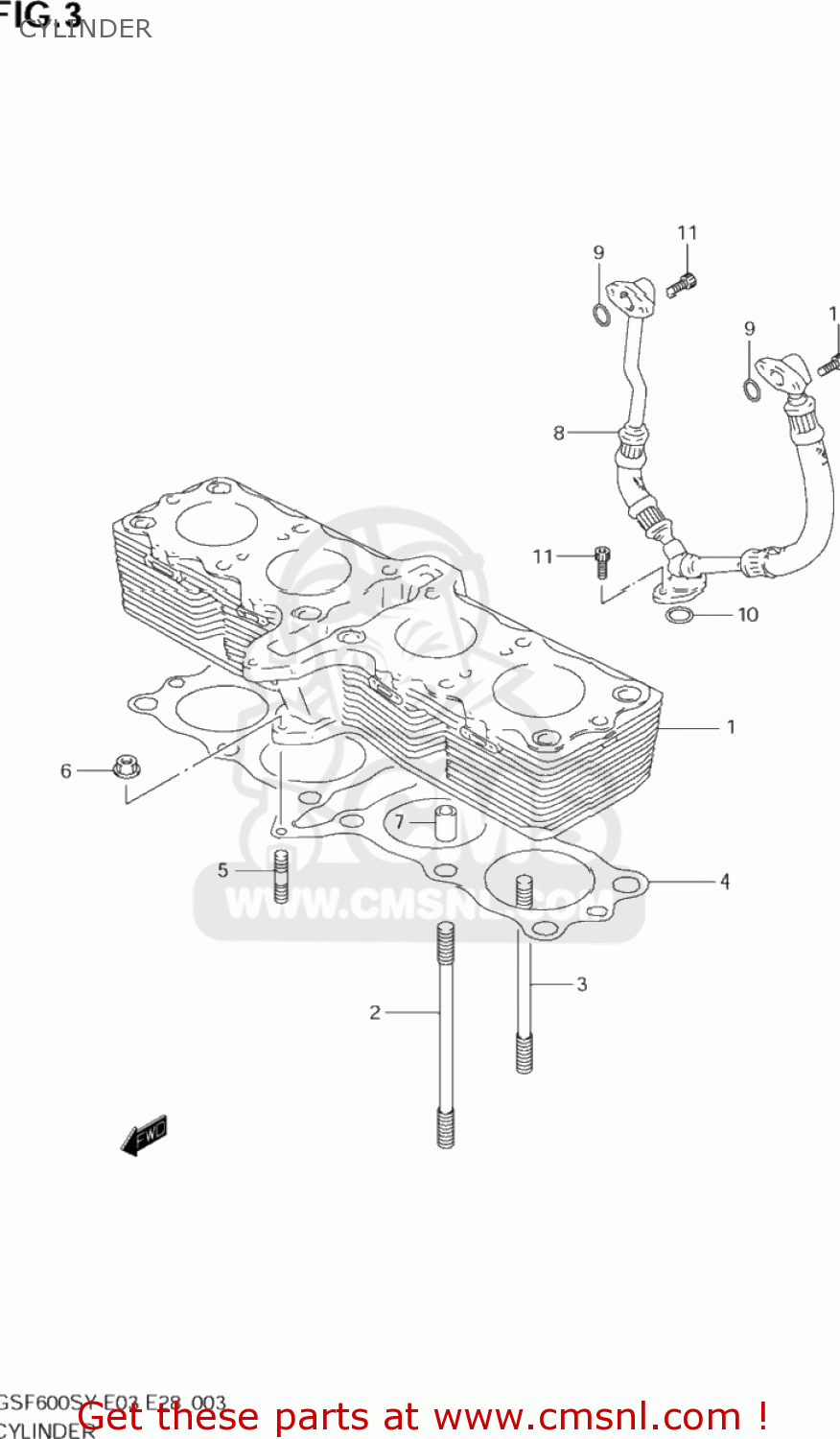CYLINDER GSF600S BANDIT 2002 (K2) USA (E03)