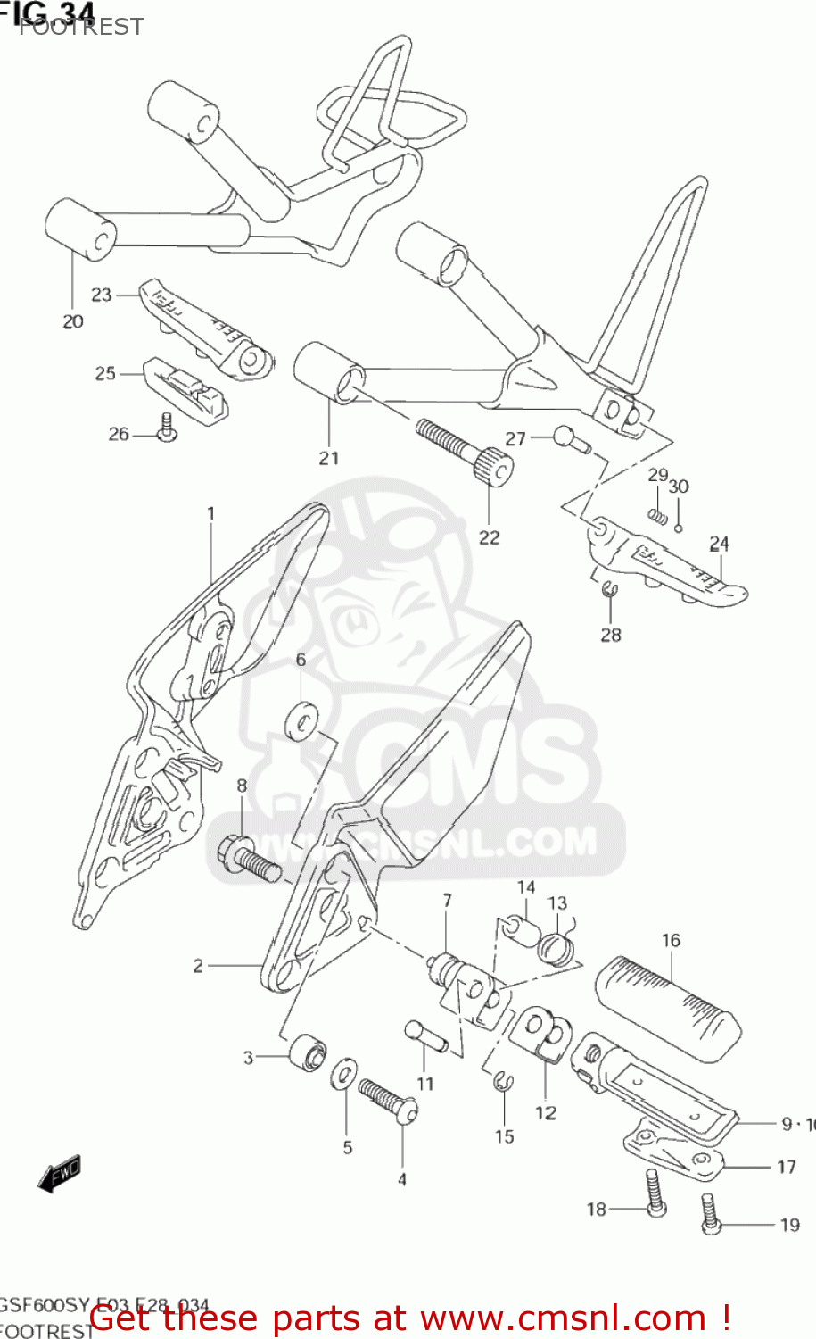 FOOTREST GSF600S BANDIT 2002 (K2) USA (E03)
