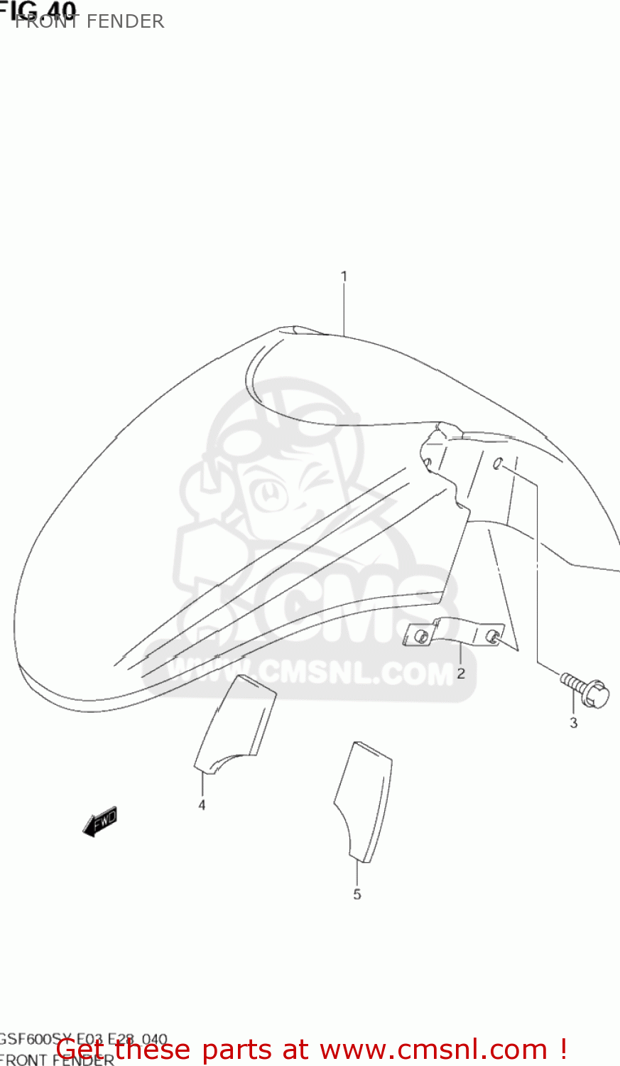 FRONT FENDER GSF600S BANDIT 2002 (K2) USA (E03)