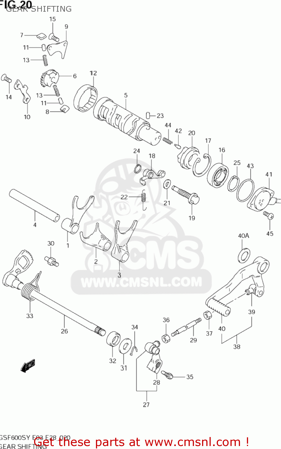 GEAR SHIFTING GSF600S BANDIT 2002 (K2) USA (E03)