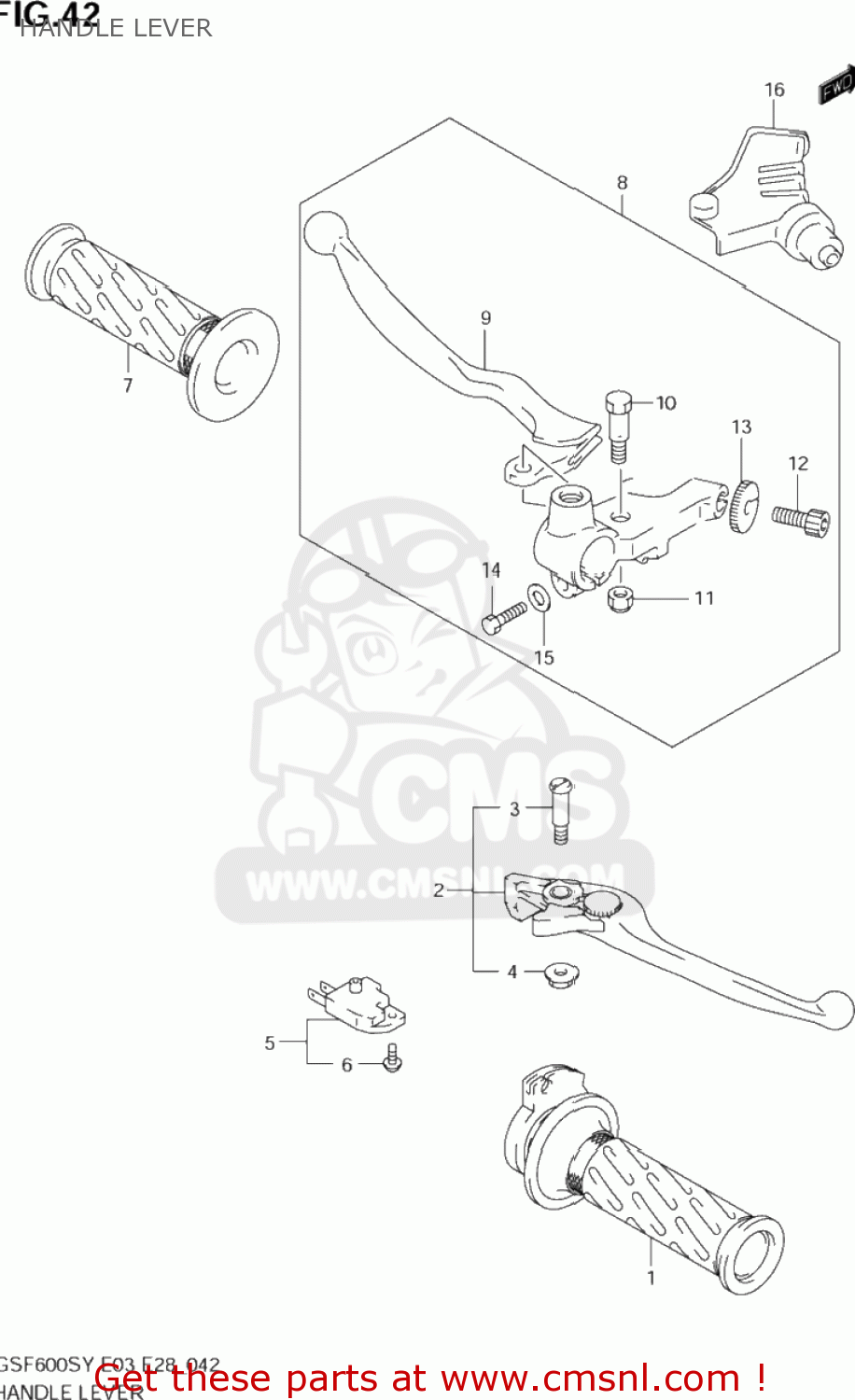 HANDLE LEVER GSF600S BANDIT 2002 (K2) USA (E03)