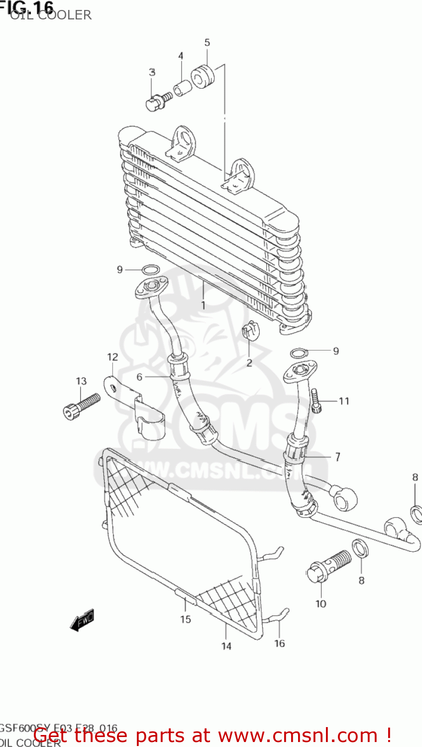 OIL COOLER GSF600S BANDIT 2002 (K2) USA (E03)