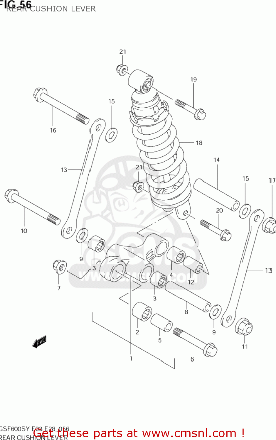 REAR CUSHION LEVER GSF600S BANDIT 2002 (K2) USA (E03)