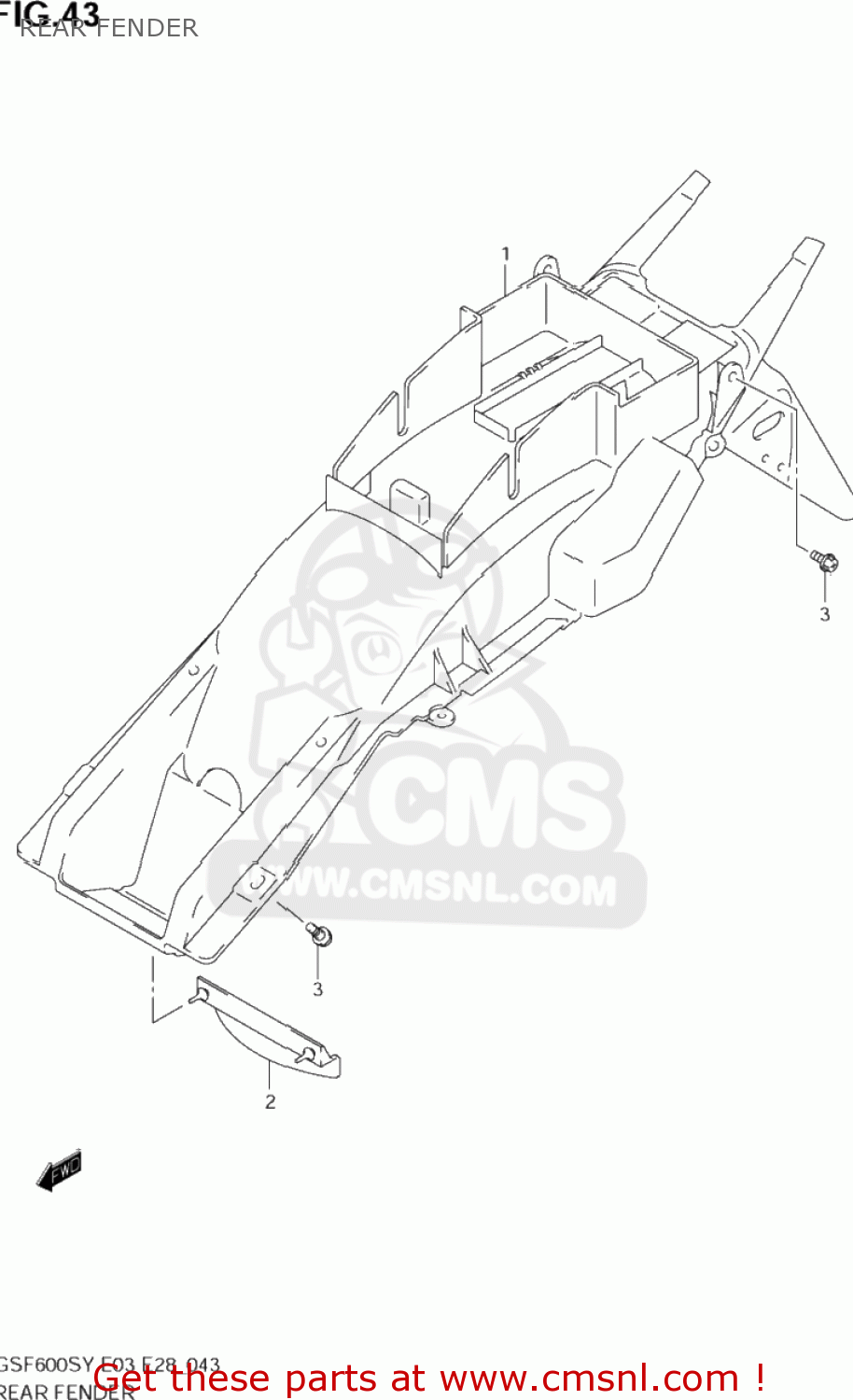 REAR FENDER GSF600S BANDIT 2002 (K2) USA (E03)