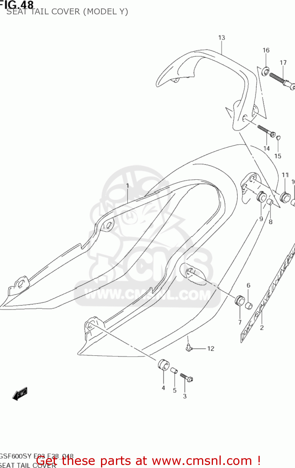 SEAT TAIL COVER (MODEL Y) GSF600S BANDIT 2002 (K2) USA (E03)