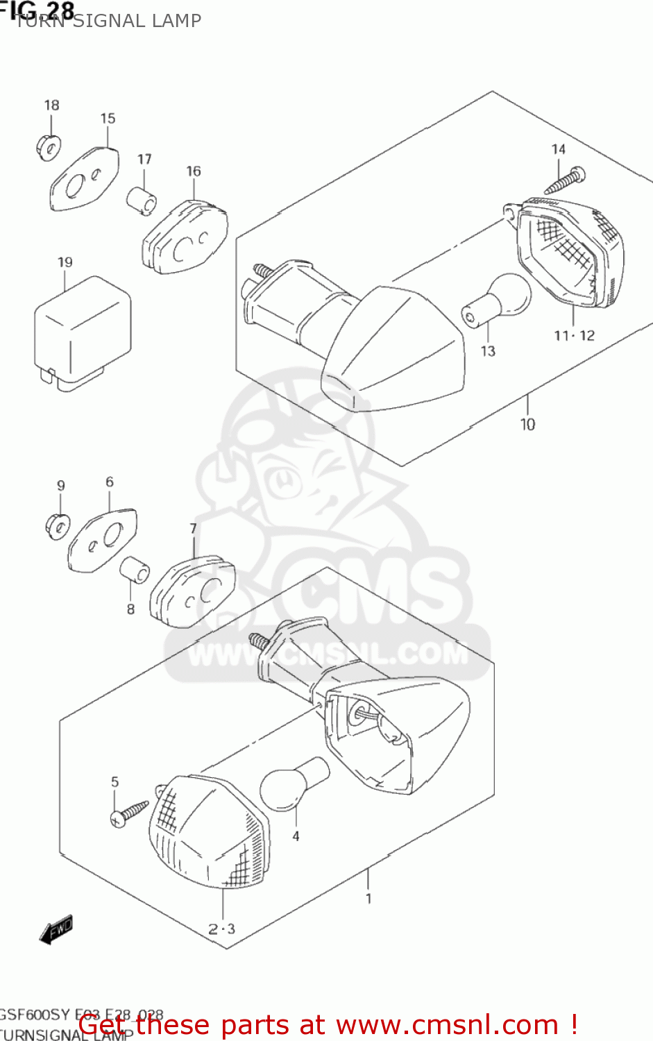 TURN SIGNAL LAMP GSF600S BANDIT 2002 (K2) USA (E03)