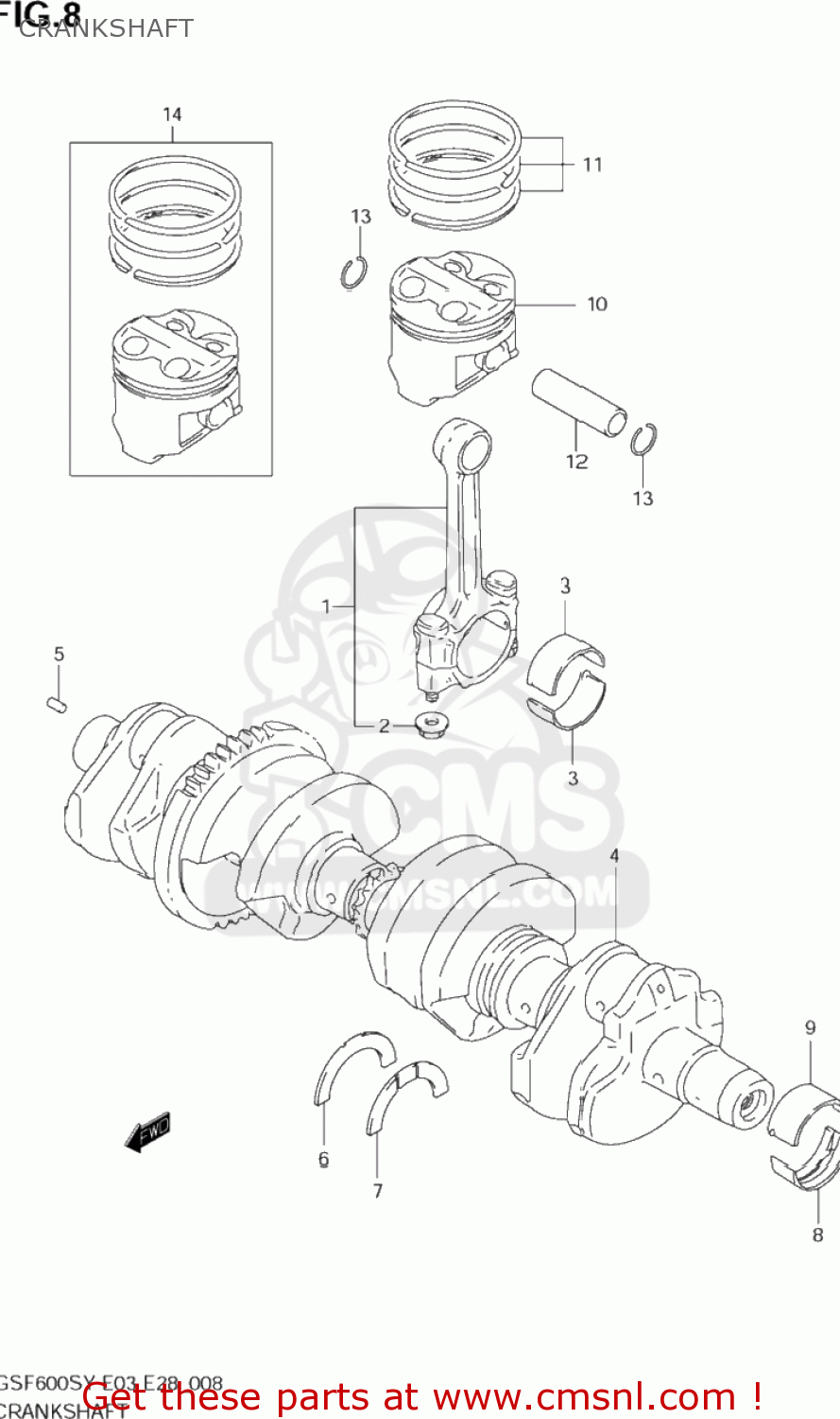 CRANKSHAFT GSF600S BANDIT 2003 (K3) USA (E03)