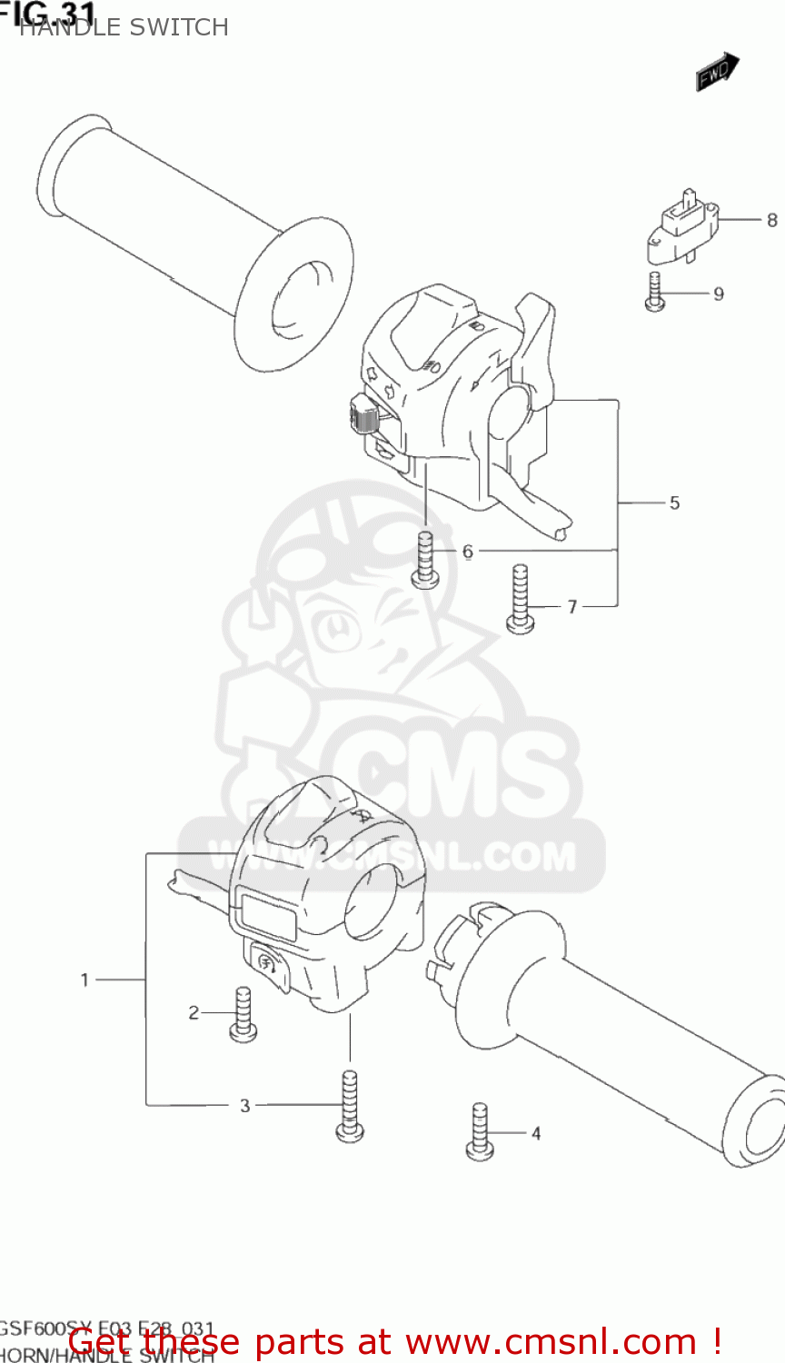 HANDLE SWITCH GSF600S BANDIT 2003 (K3) USA (E03)