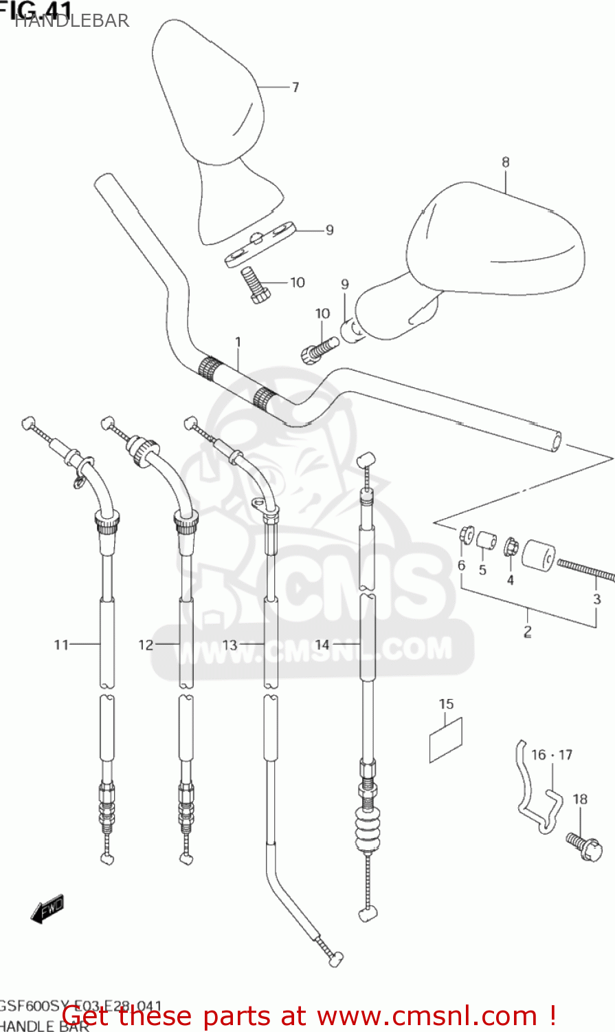HANDLEBAR GSF600S BANDIT 2003 (K3) USA (E03)