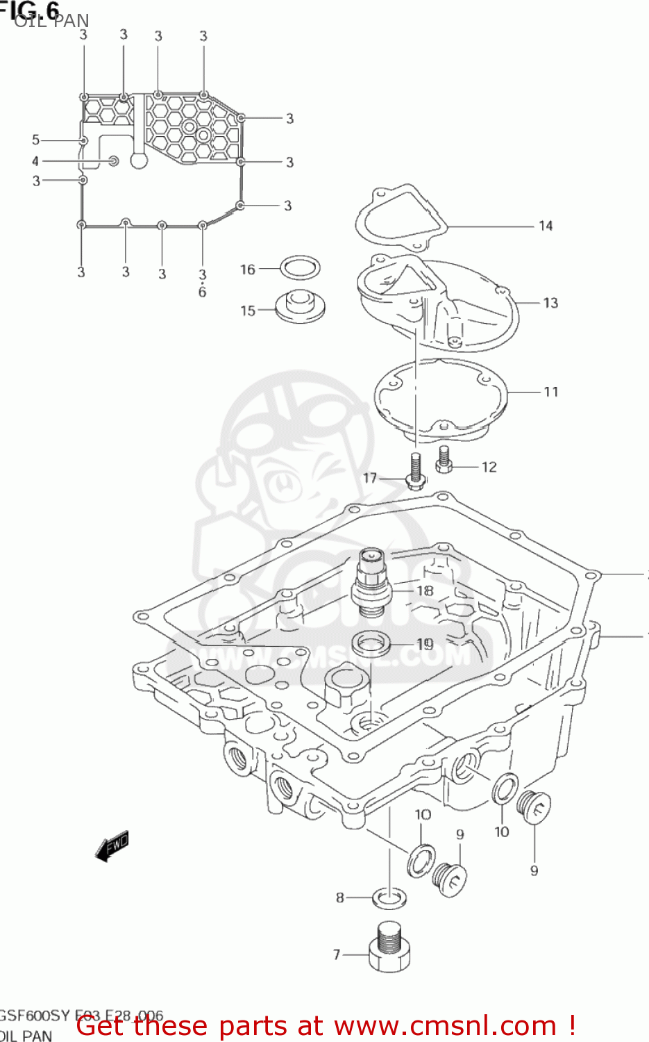 OIL PAN GSF600S BANDIT 2003 (K3) USA (E03)