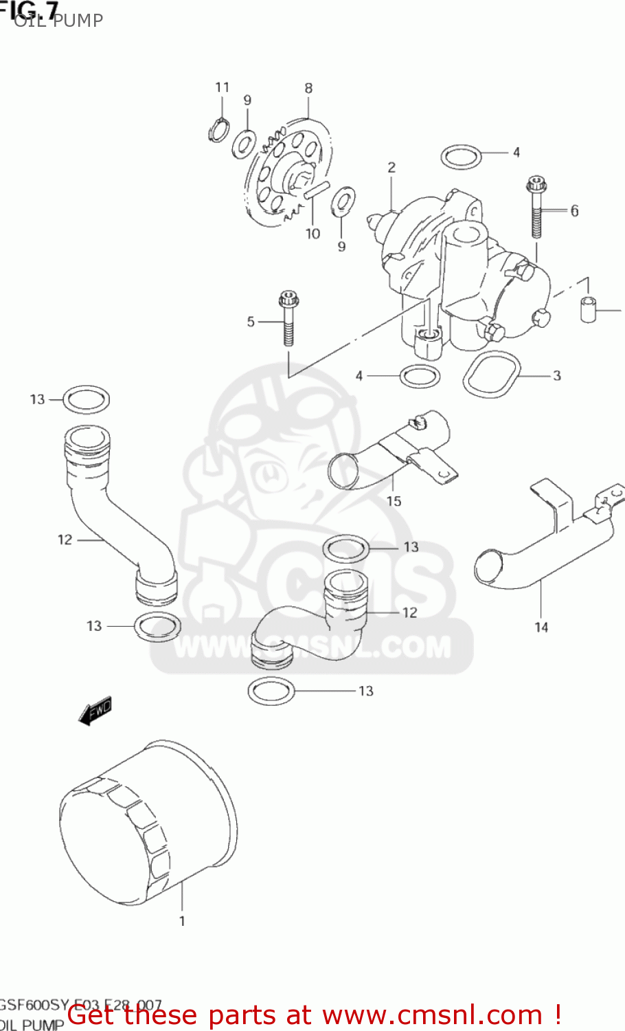 OIL PUMP GSF600S BANDIT 2003 (K3) USA (E03)