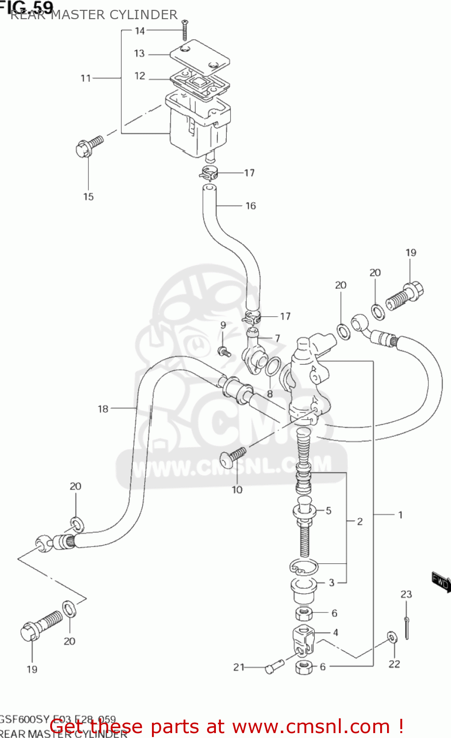 REAR MASTER CYLINDER GSF600S BANDIT 2003 (K3) USA (E03)