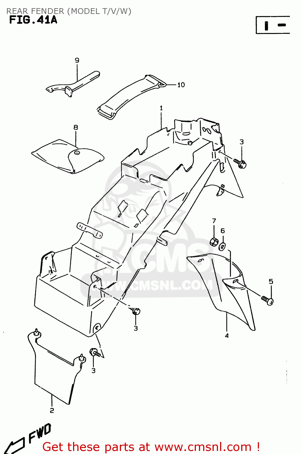 REAR FENDER (MODEL T/V/W) GSF600S1998 (W) (E02 E04 E17 E18 E22 E24 E25 E34)