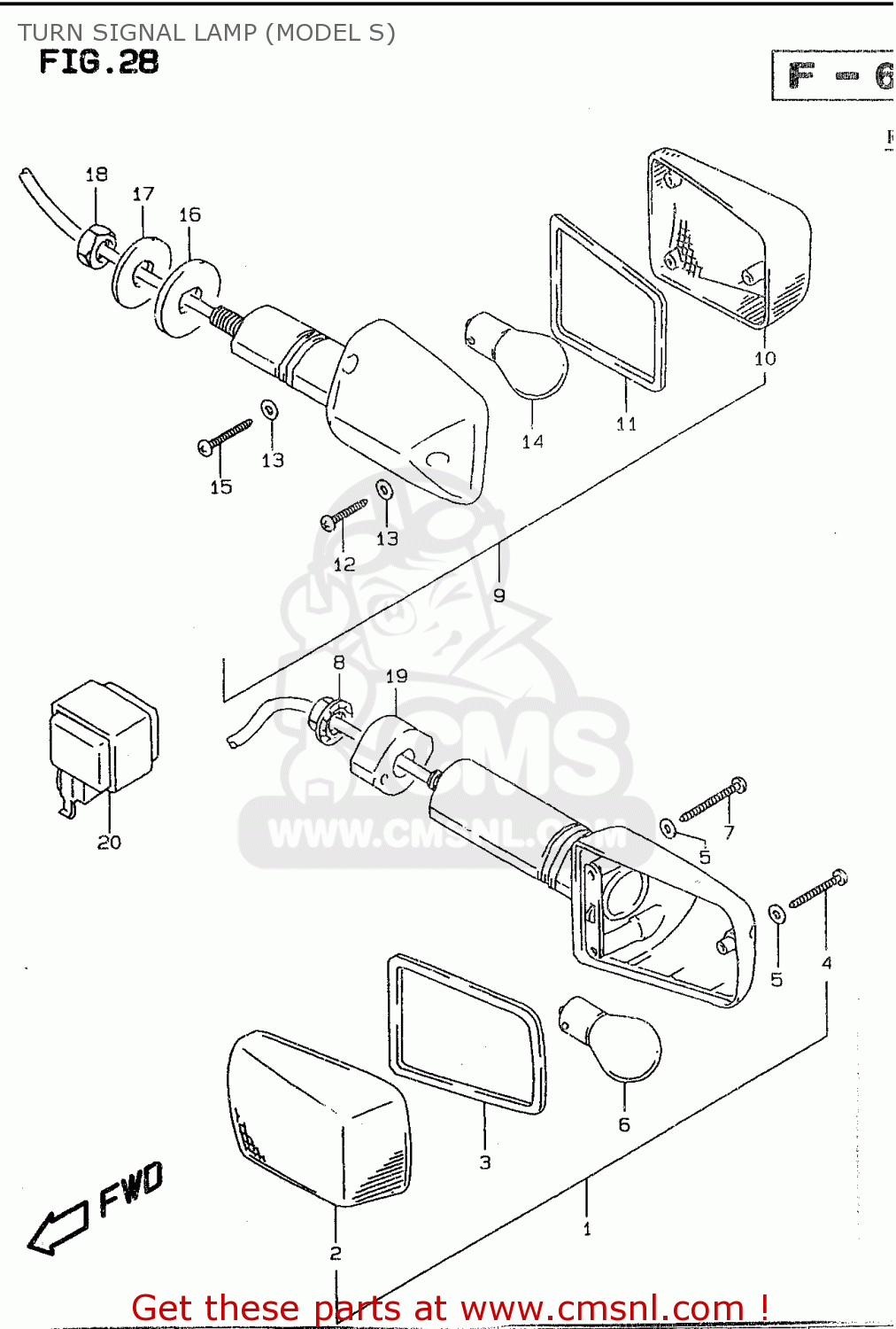 TURN SIGNAL LAMP (MODEL S) GSF600SU 1996 (T) GERMANY (E22)