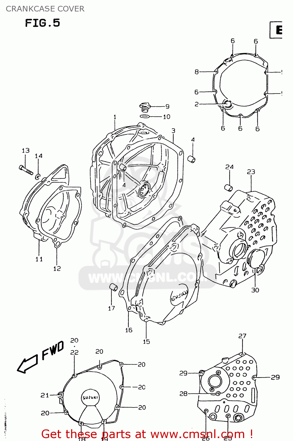 CRANKCASE COVER GSF600SU 1996 (T) GERMANY (E22)