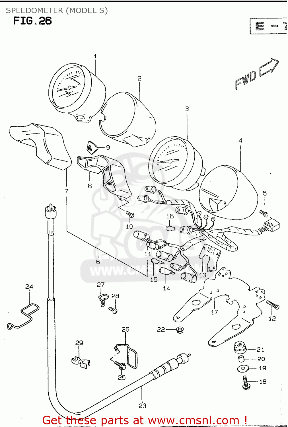SPEEDOMETER (MODEL S) GSF600SU 1997 (V) GERMANY (E22)
