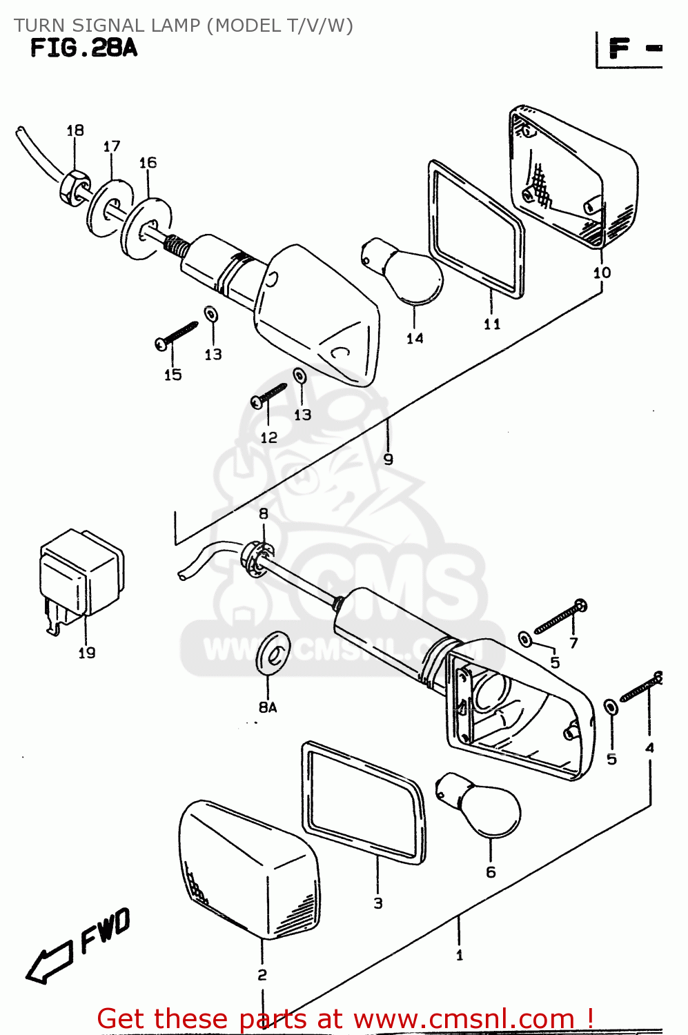 TURN SIGNAL LAMP (MODEL T/V/W) GSF600SU 1997 (V) GERMANY (E22)