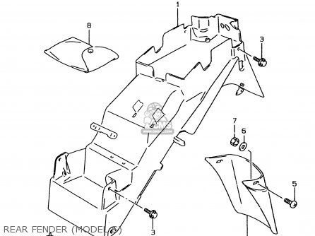REAR FENDER (MODEL S) - GSF600SU 1997 (V) GERMANY (E22)